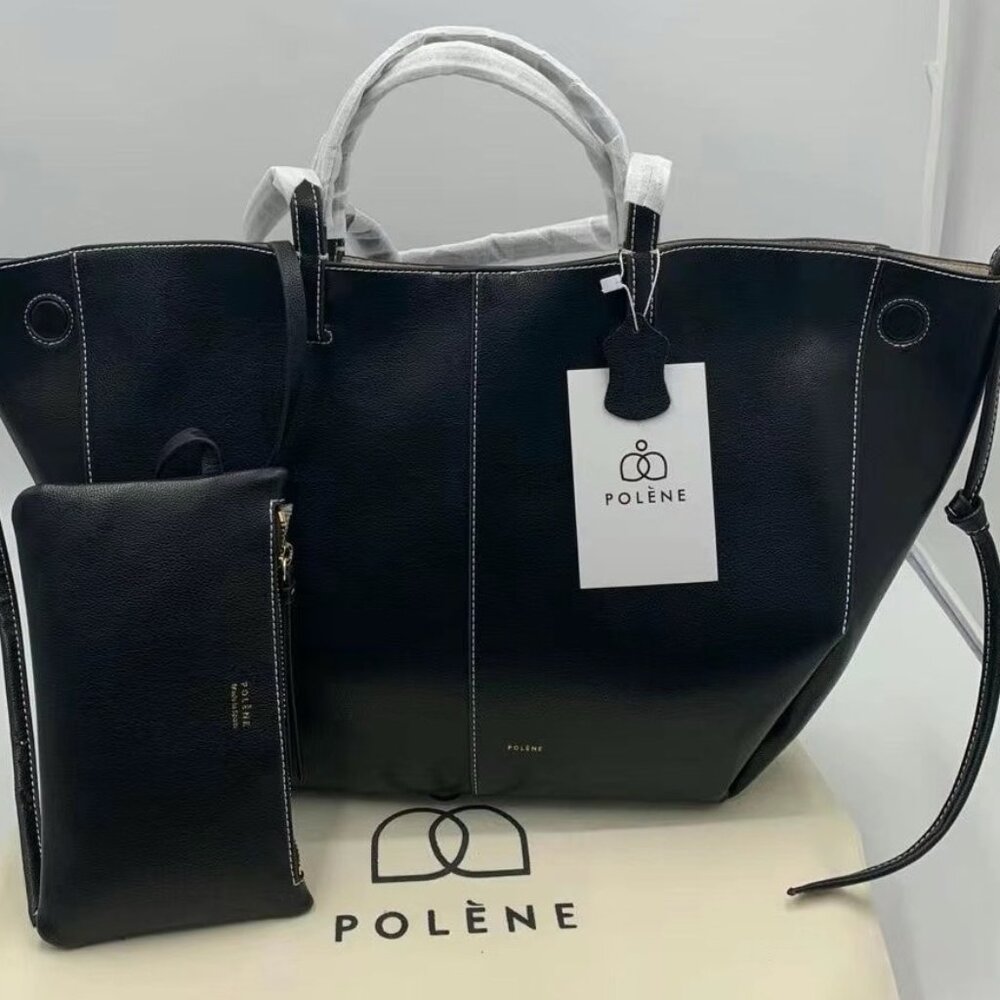 Polene lychee cowhide commuter handbag